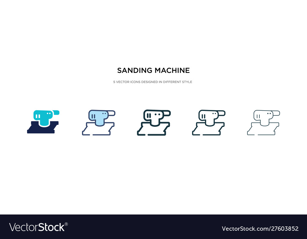 Sanding machine icon in different style two