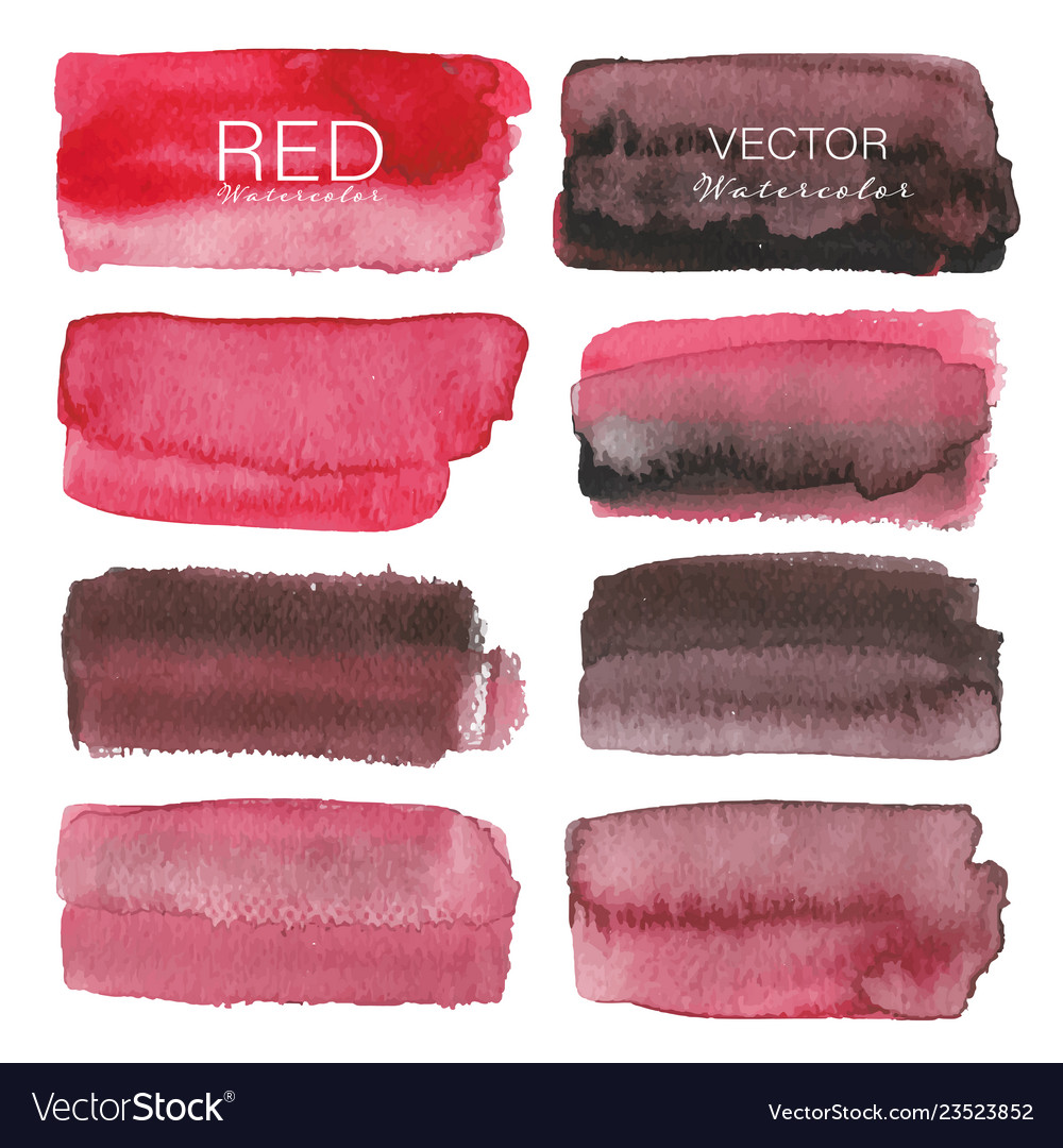 Set of red watercolor background