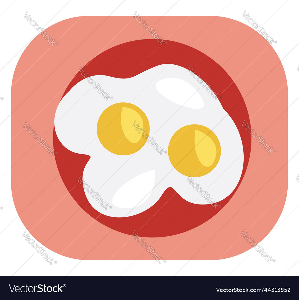 Two fried eggs on a white background