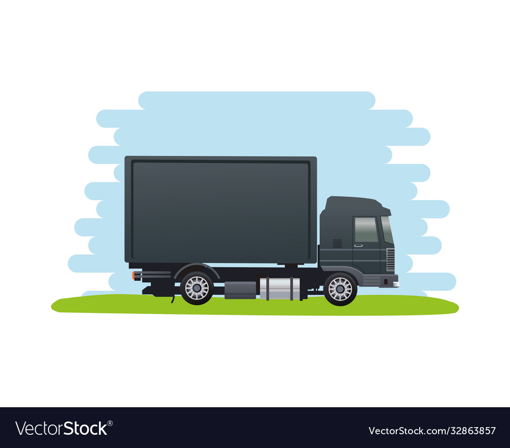 Black truck car vehicle brand isolated icon