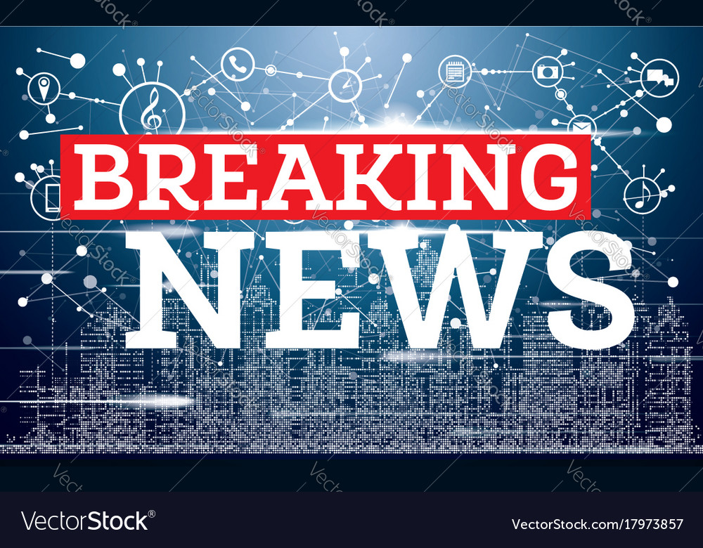 Breaking News On Neon City Skyline Background Vector Image Breaking News On Neon City Skyline Background Vector Image
