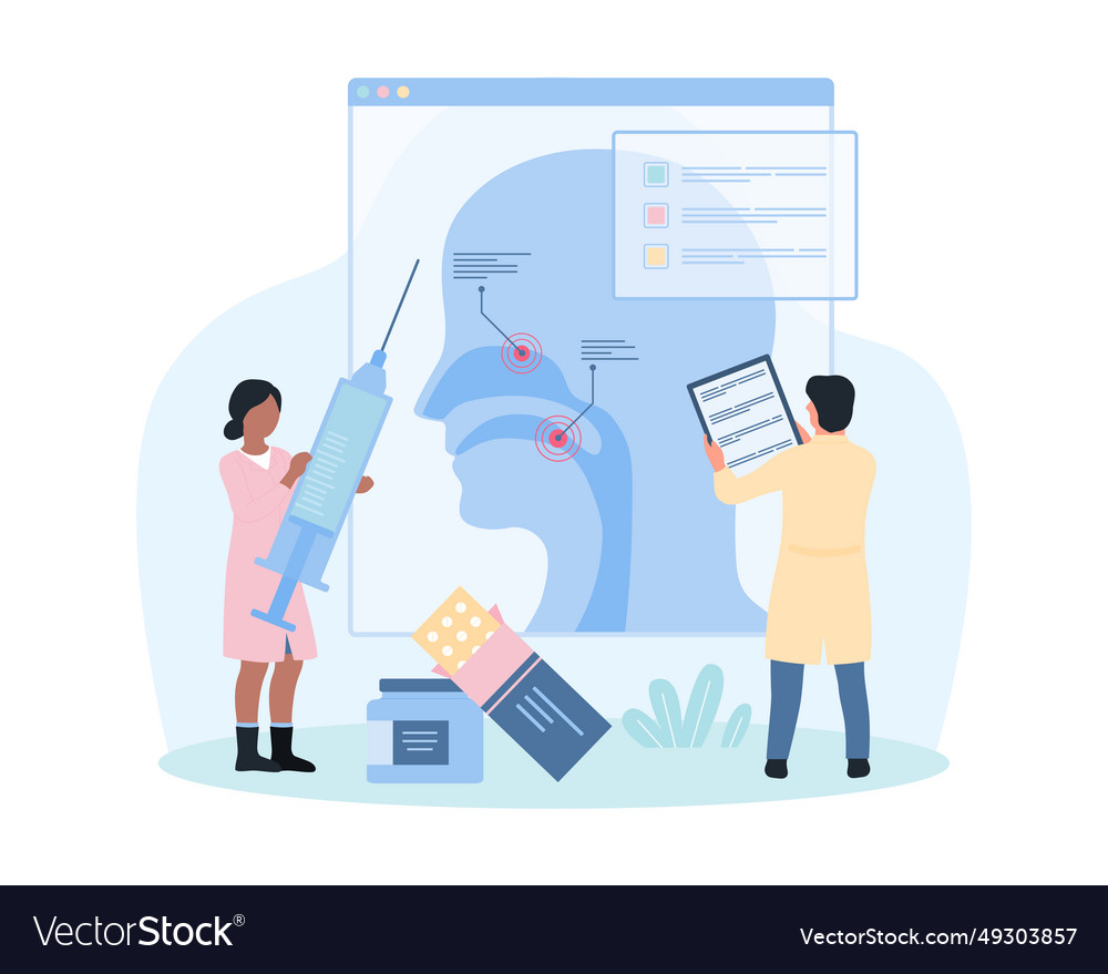 Ent clinic otolaryngology tiny otolaryngologists Vector Image