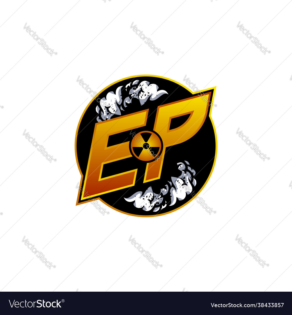 Ep logo monogram esport spiele mit gas form