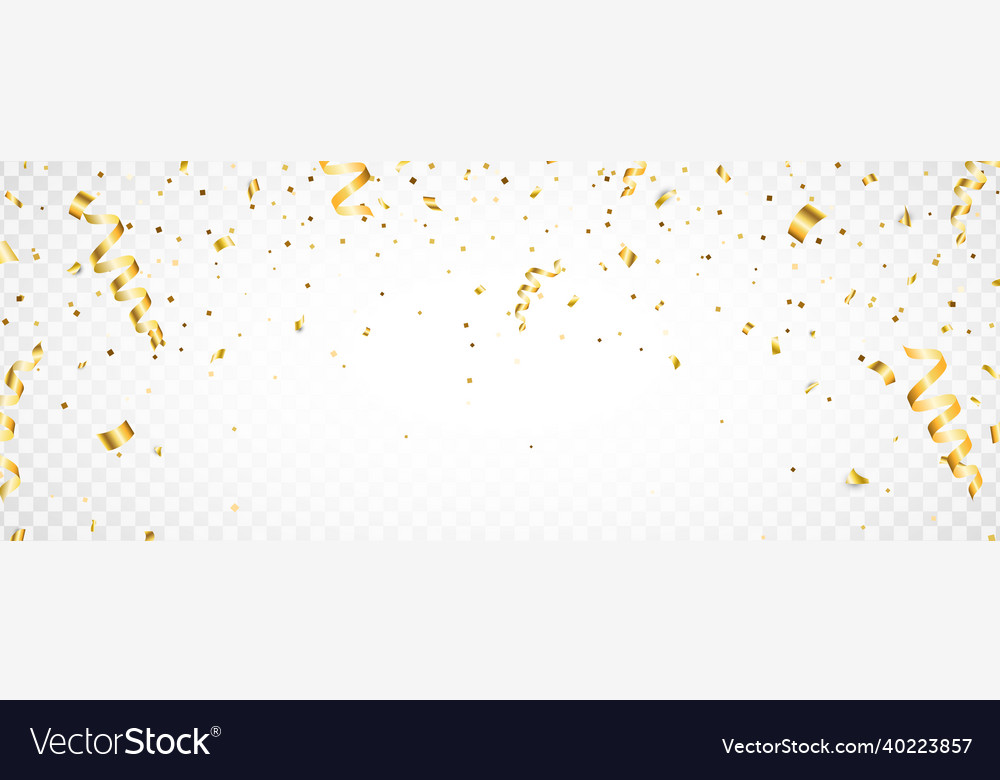 Falling shiny gold confetti glitzer