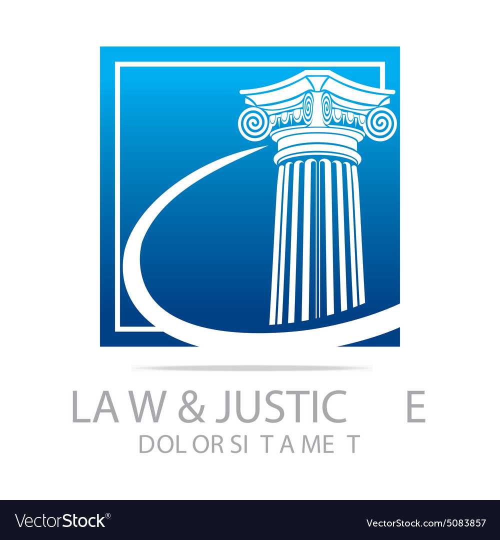 Law building and justice icon