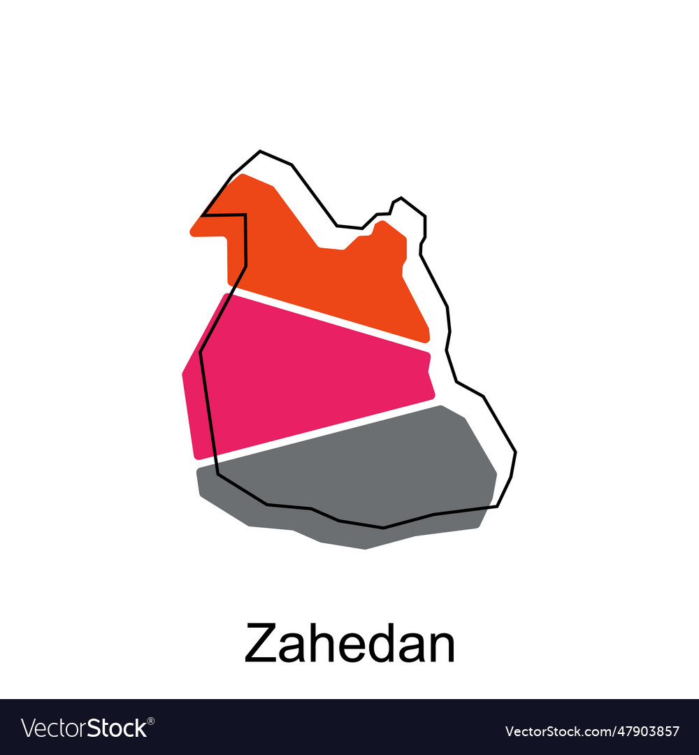 Map of zahedan design template geometric shapes Vector Image