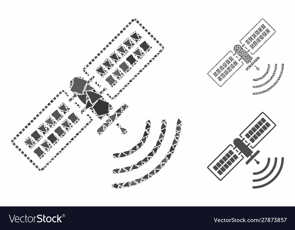 Navigation satellite mosaic icon uneven items