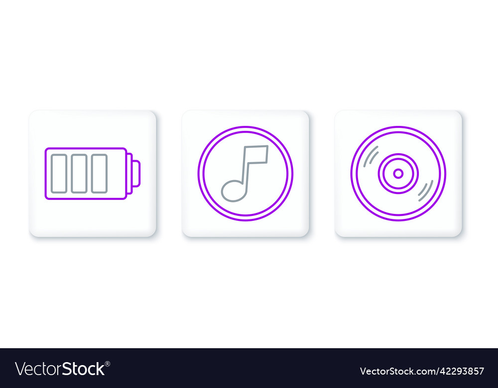 Set line vinyl disk battery charge level