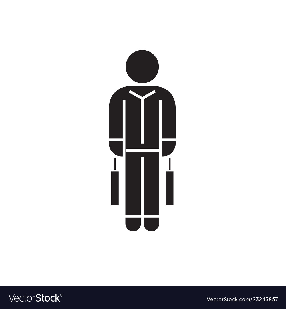 Shopping man with bags black concept icon