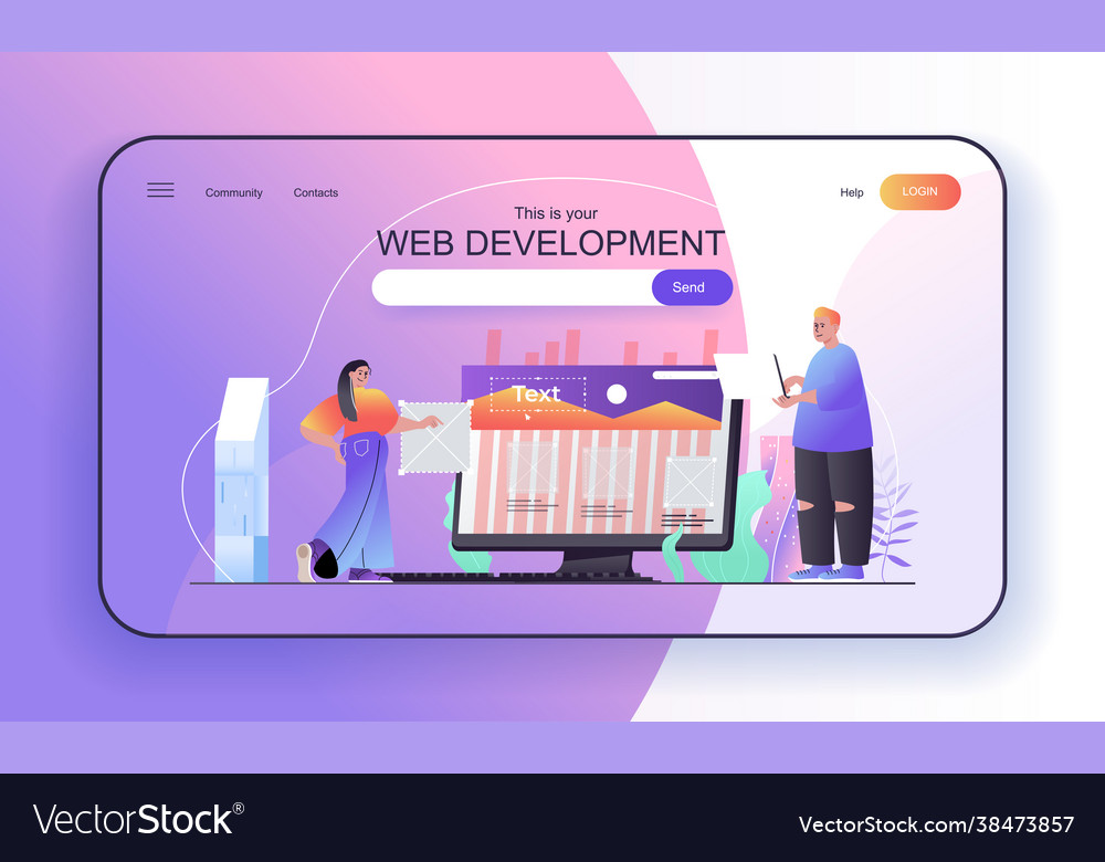 This is your web development concept for landing Vector Image