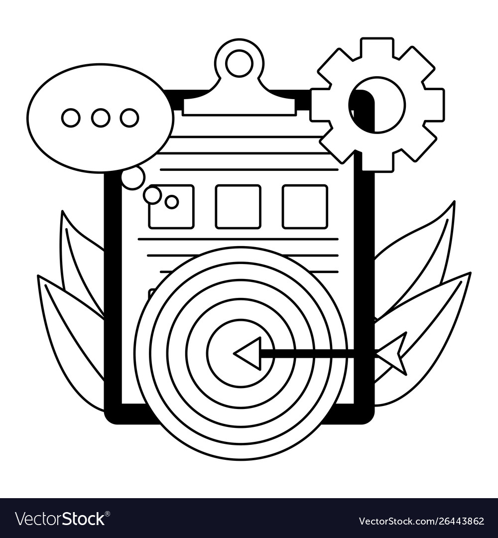 Checklist clipboard document with target Vector Image