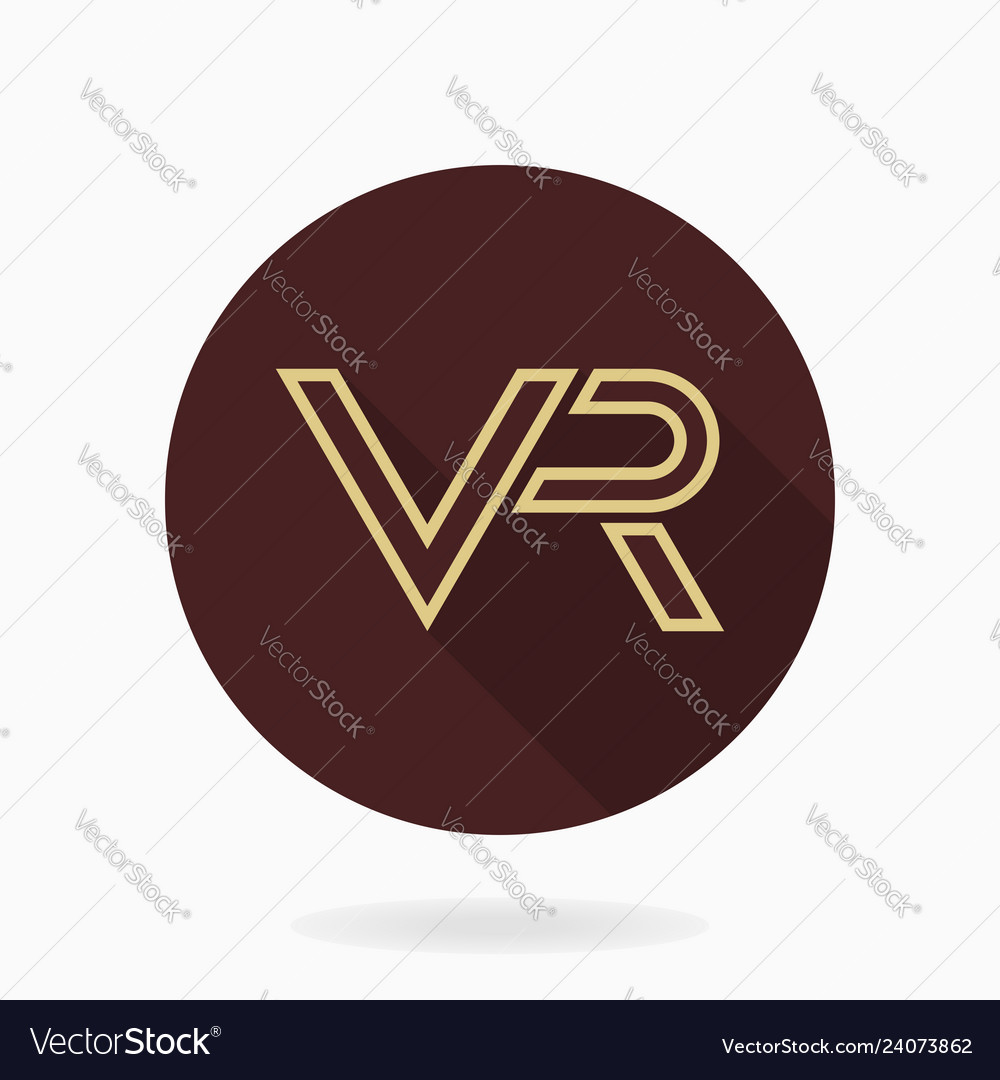 Fine flat icon with vr logo