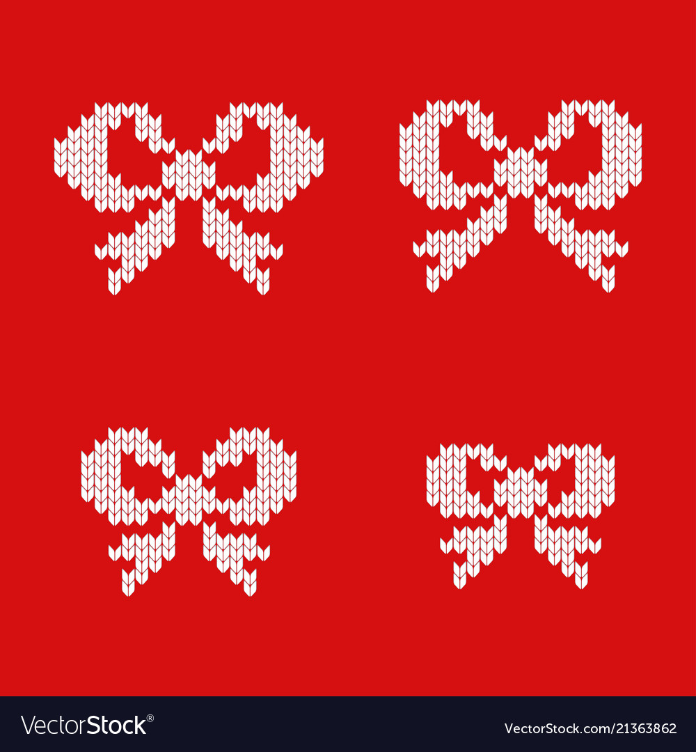 Knitted christmas bows