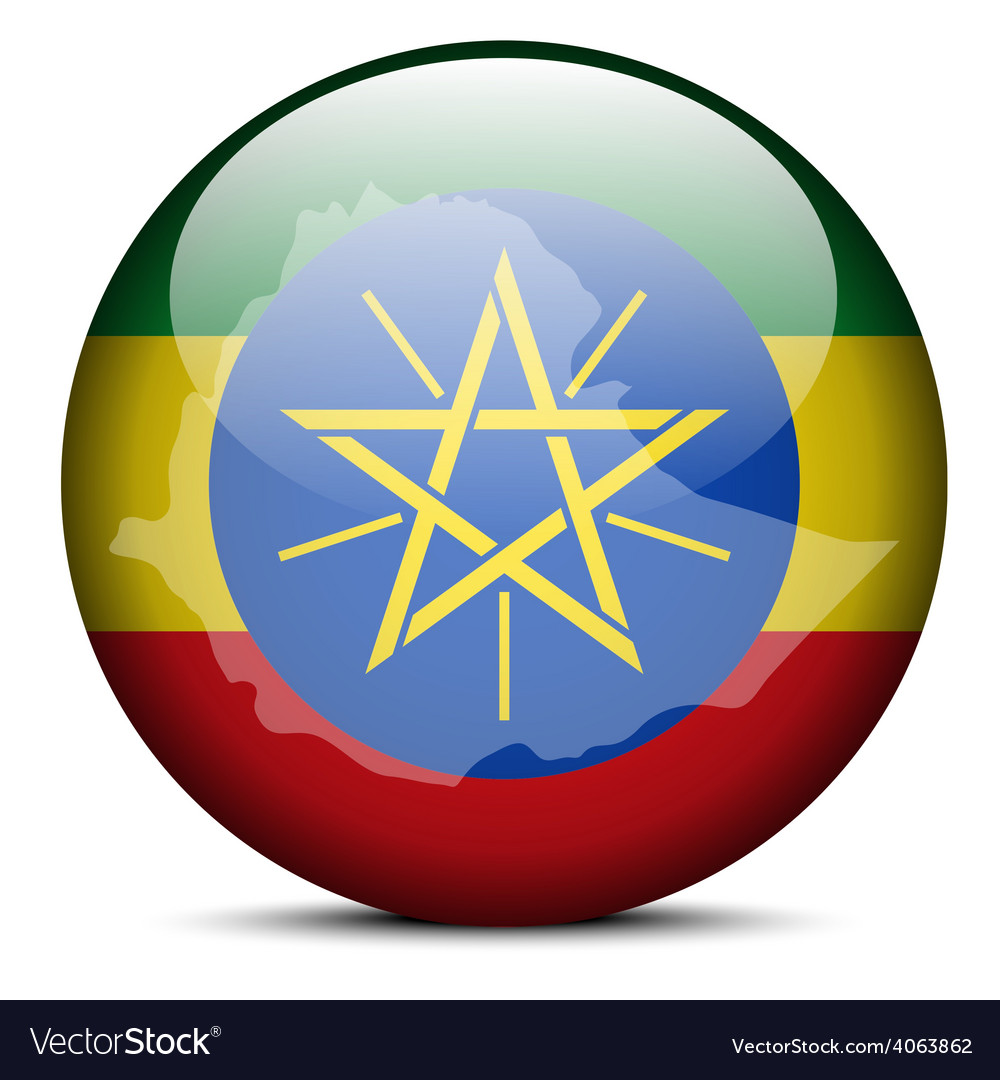 Map on flag button of federal democratic republic Vector Image