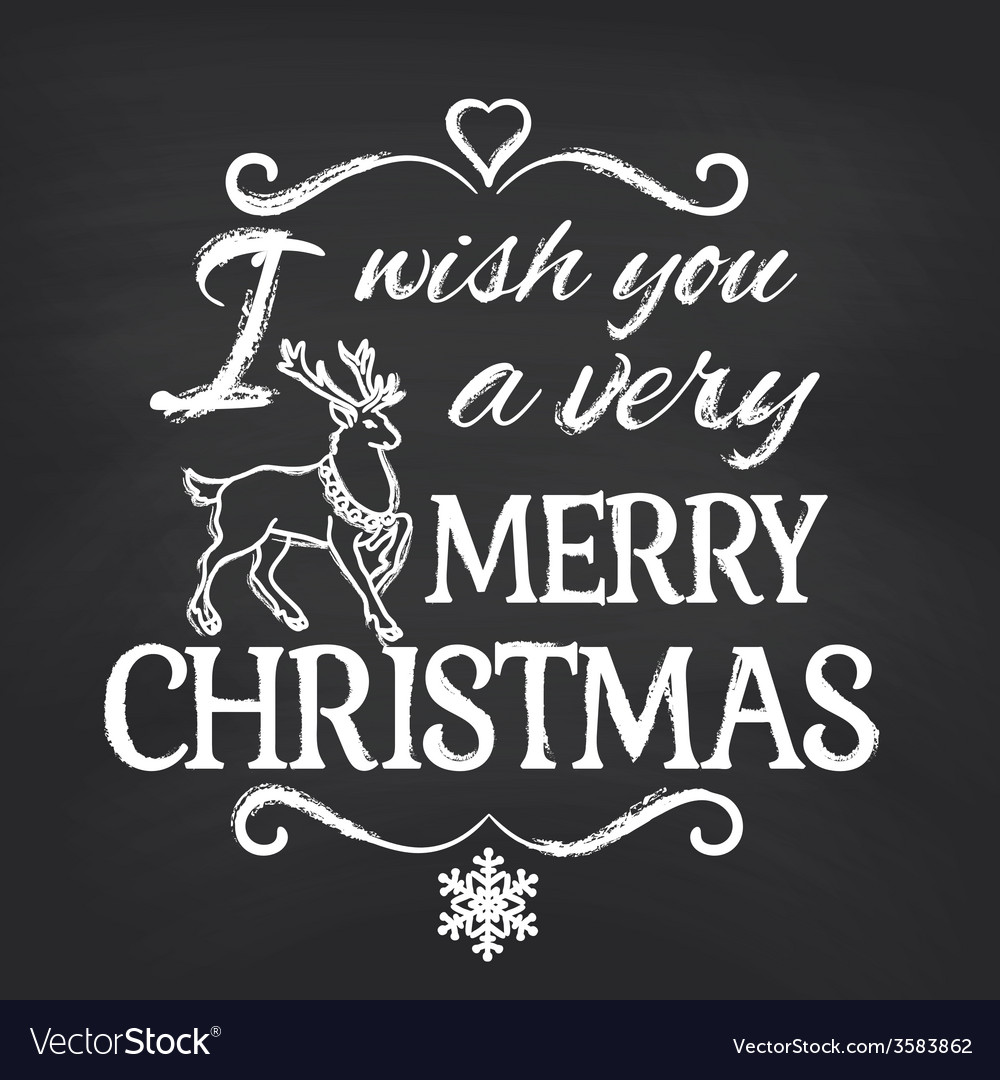 Merry christmas on blackboard background