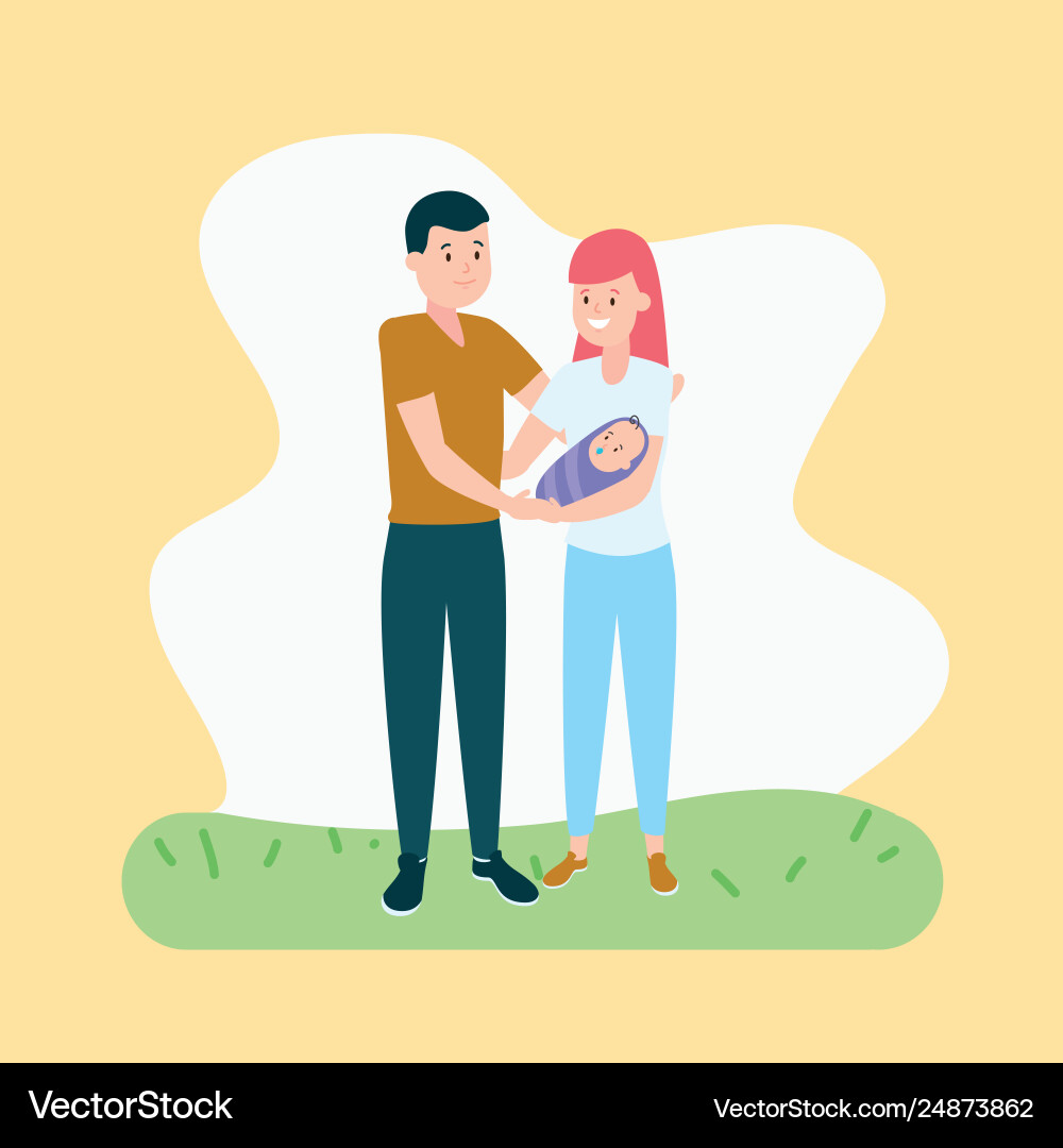Mom dad and baby Royalty Free Vector Image - VectorStock