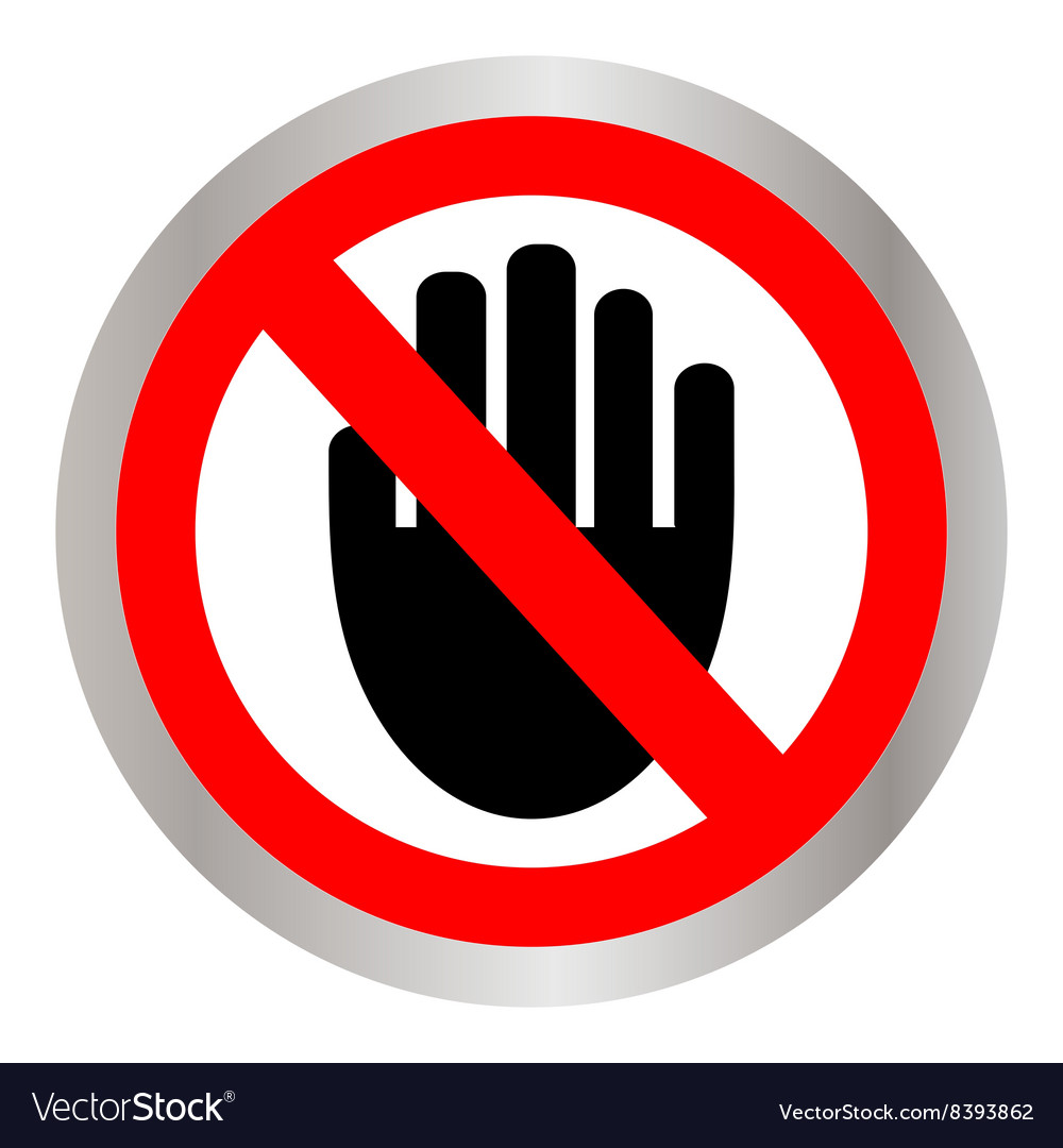 No entry hand sign Royalty Free Vector Image - VectorStock