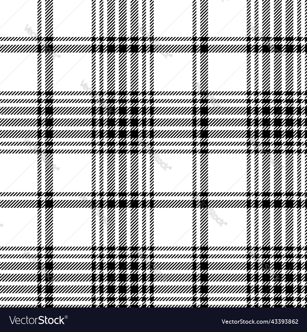 Plaid seamless pattern in black white check Vector Image