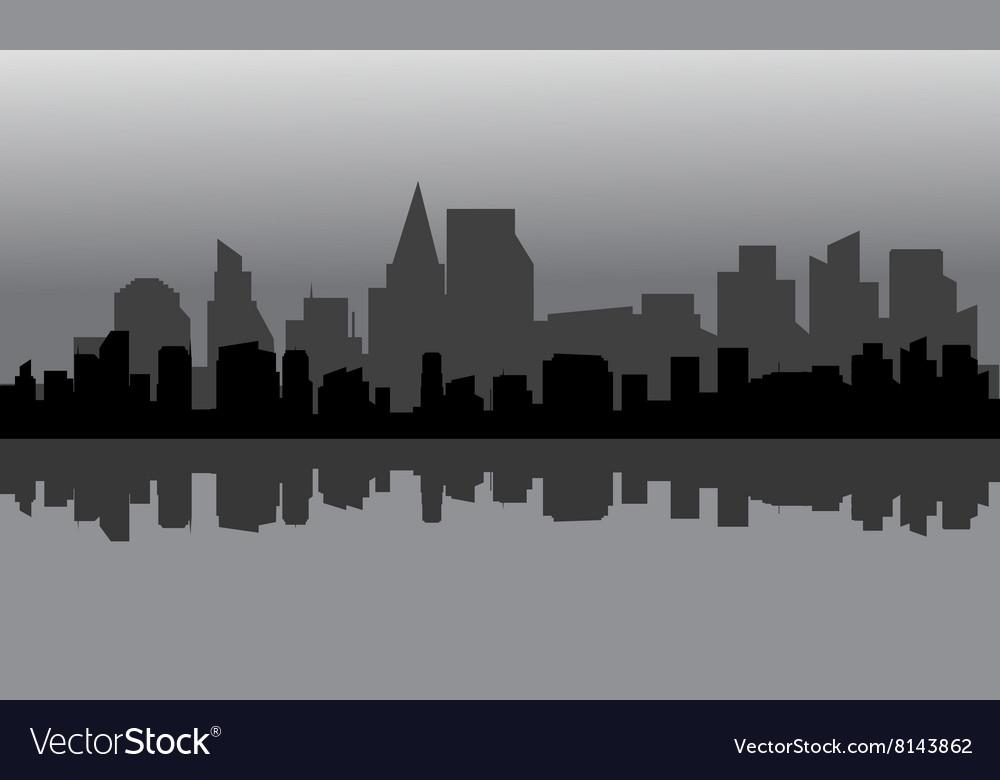 Silhouette of city full building