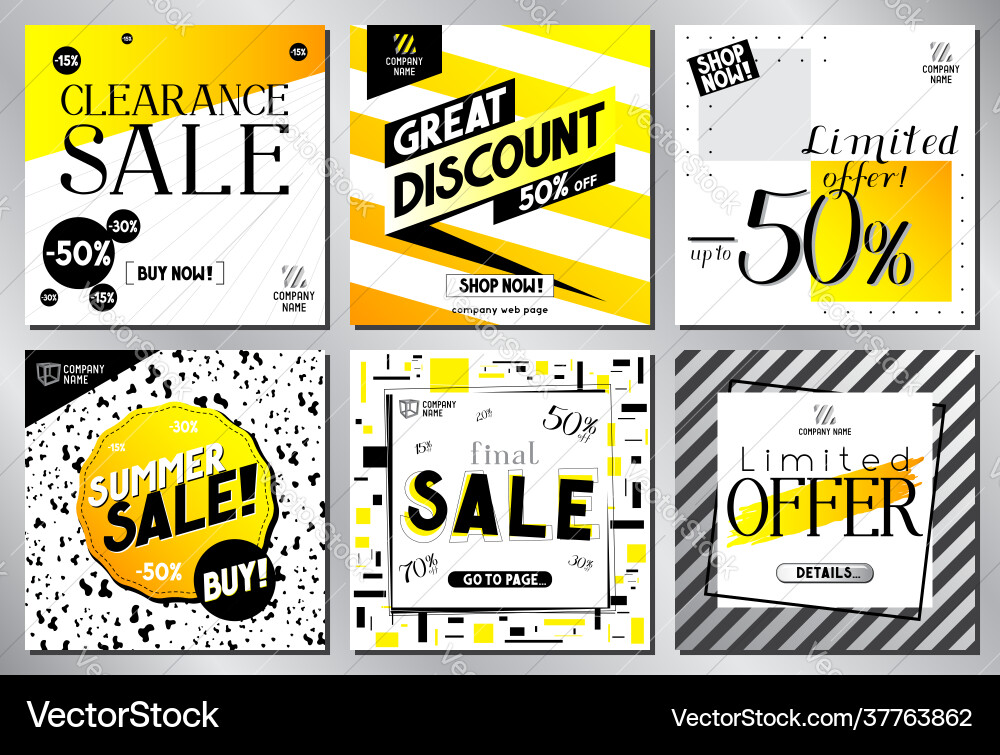 Social media advertisement - sale template Vector Image
