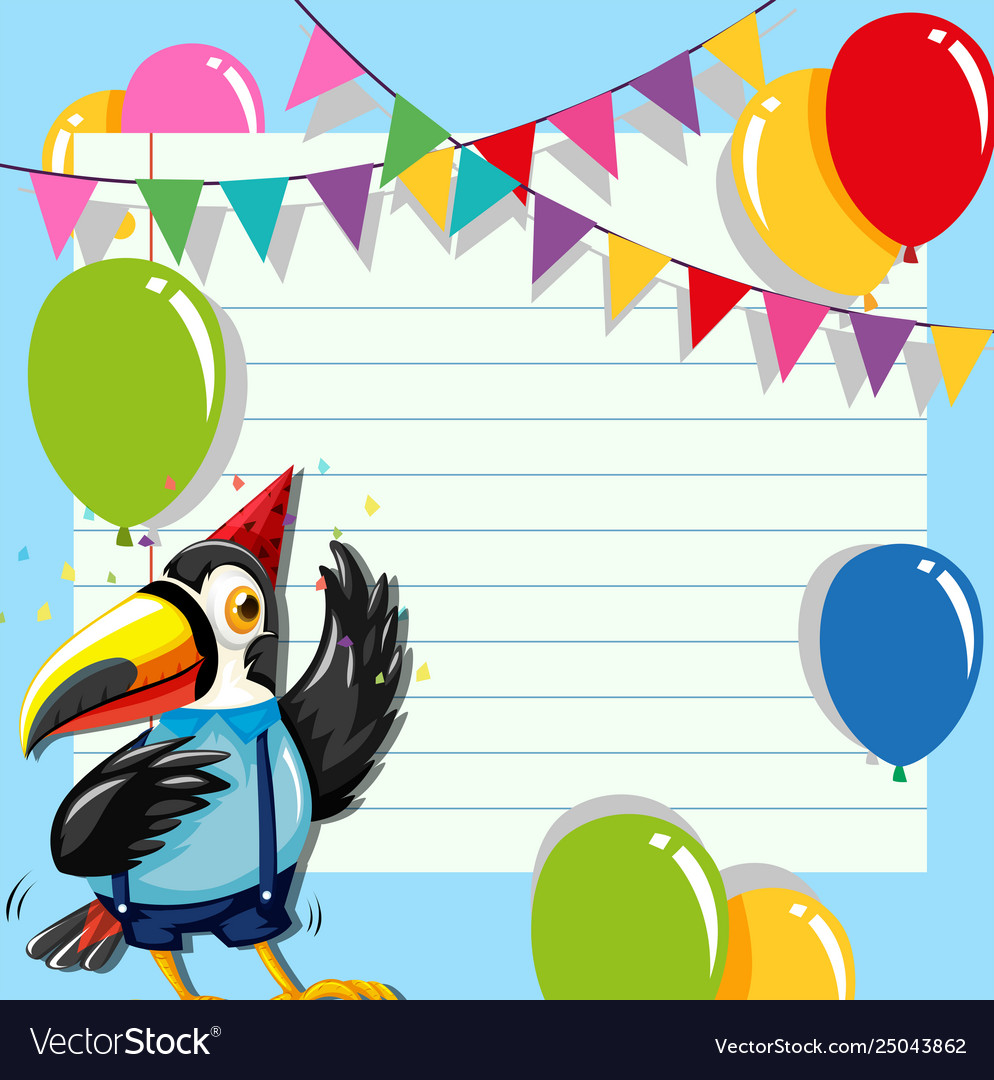 Toucan on birthday template