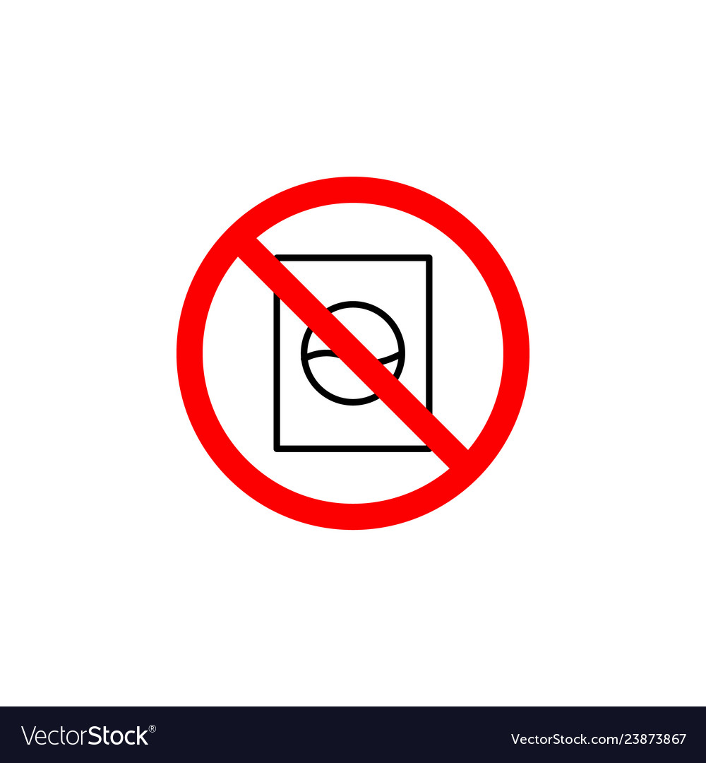 Forbidden to wash washing machine icon on white