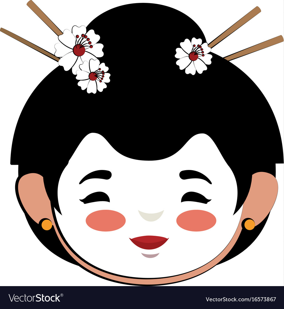Japanese Woman Avatar Character Royalty Free Vector Image