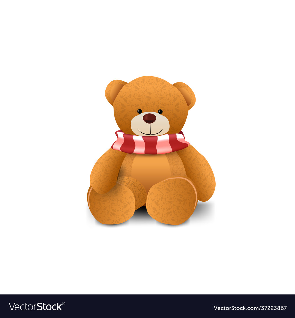Teddy Bear Isolated On A White Background Vector Image Teddy Bear Isolated On A White Background Vector Image