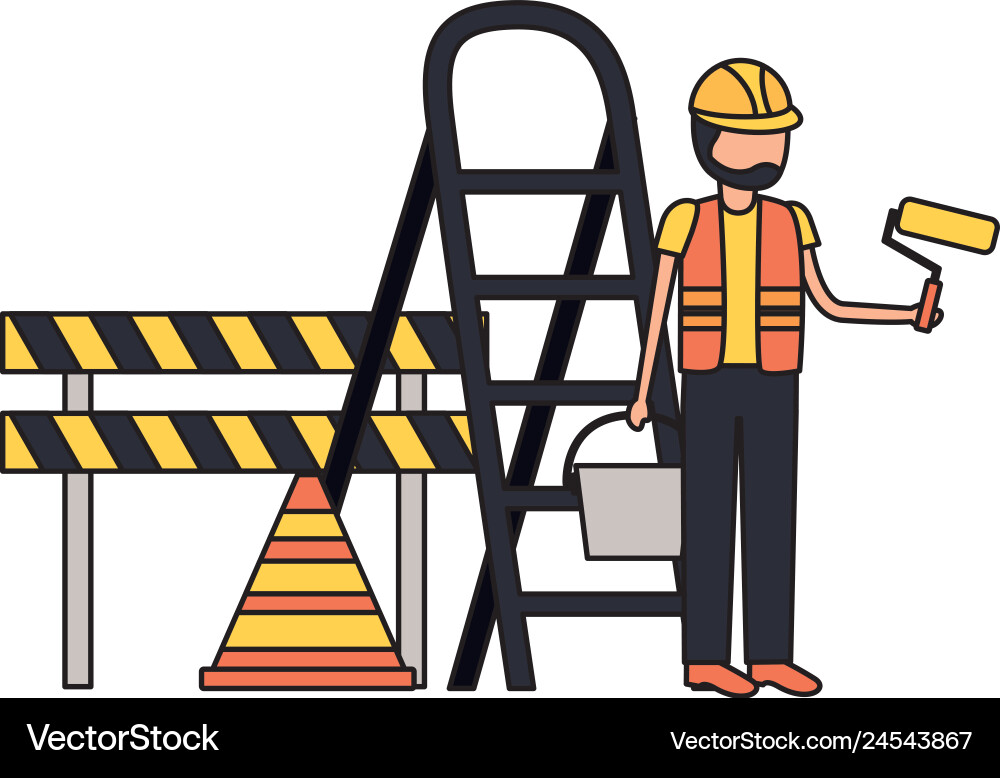 Worker construction equipment Royalty Free Vector Image