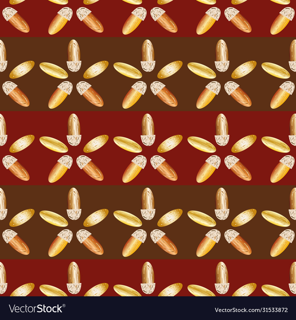 Almond nut seamless pattern background