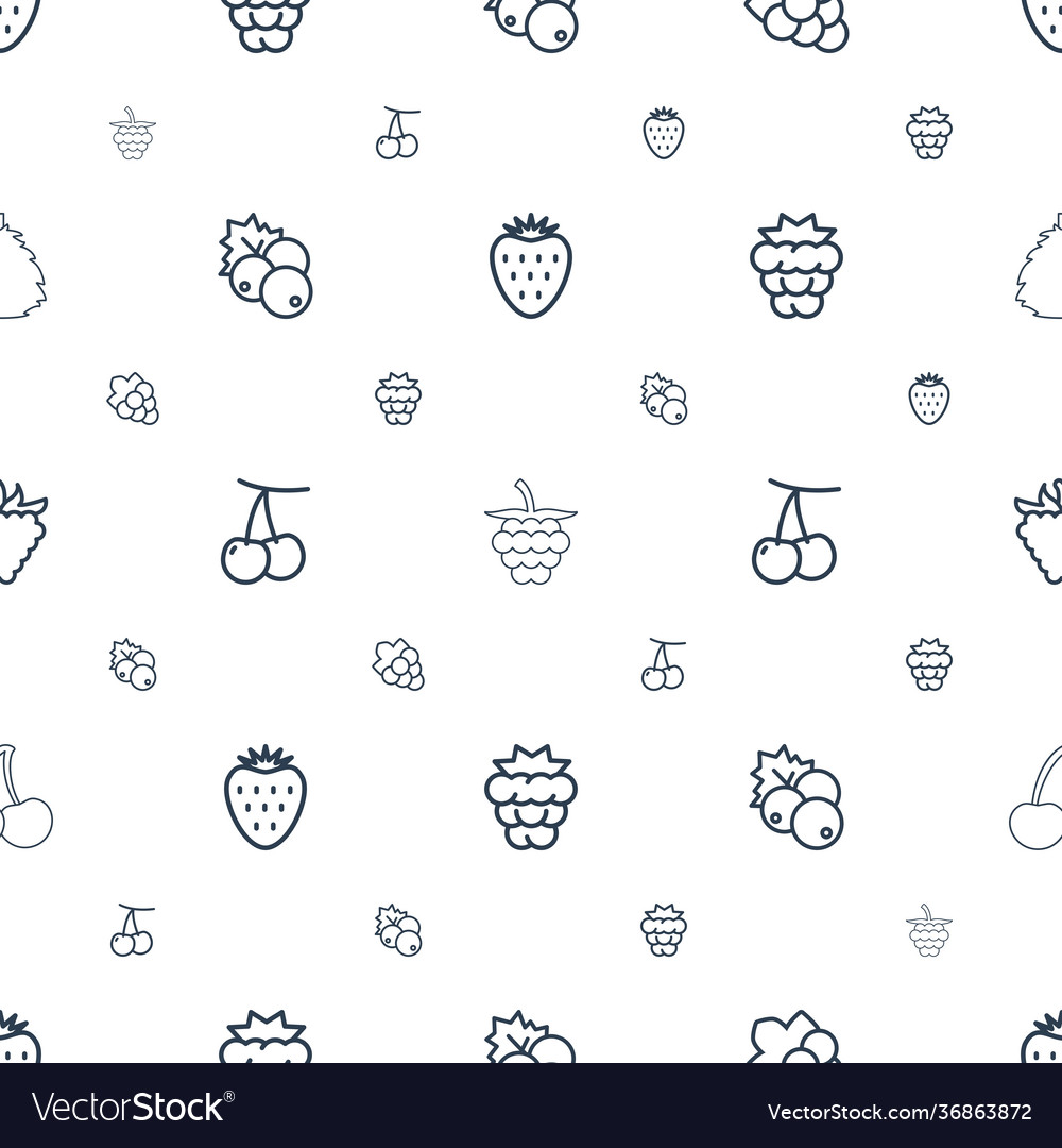 Berry icons pattern seamless white background