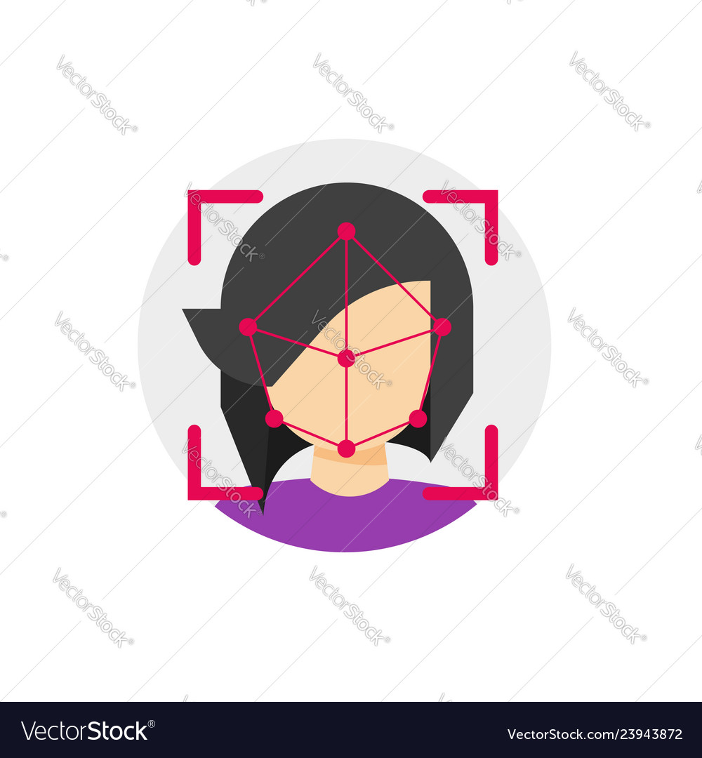 Face id recognition icon flat cartoon Royalty Free Vector Face id recognition icon flat cartoon Royalty Free Vector