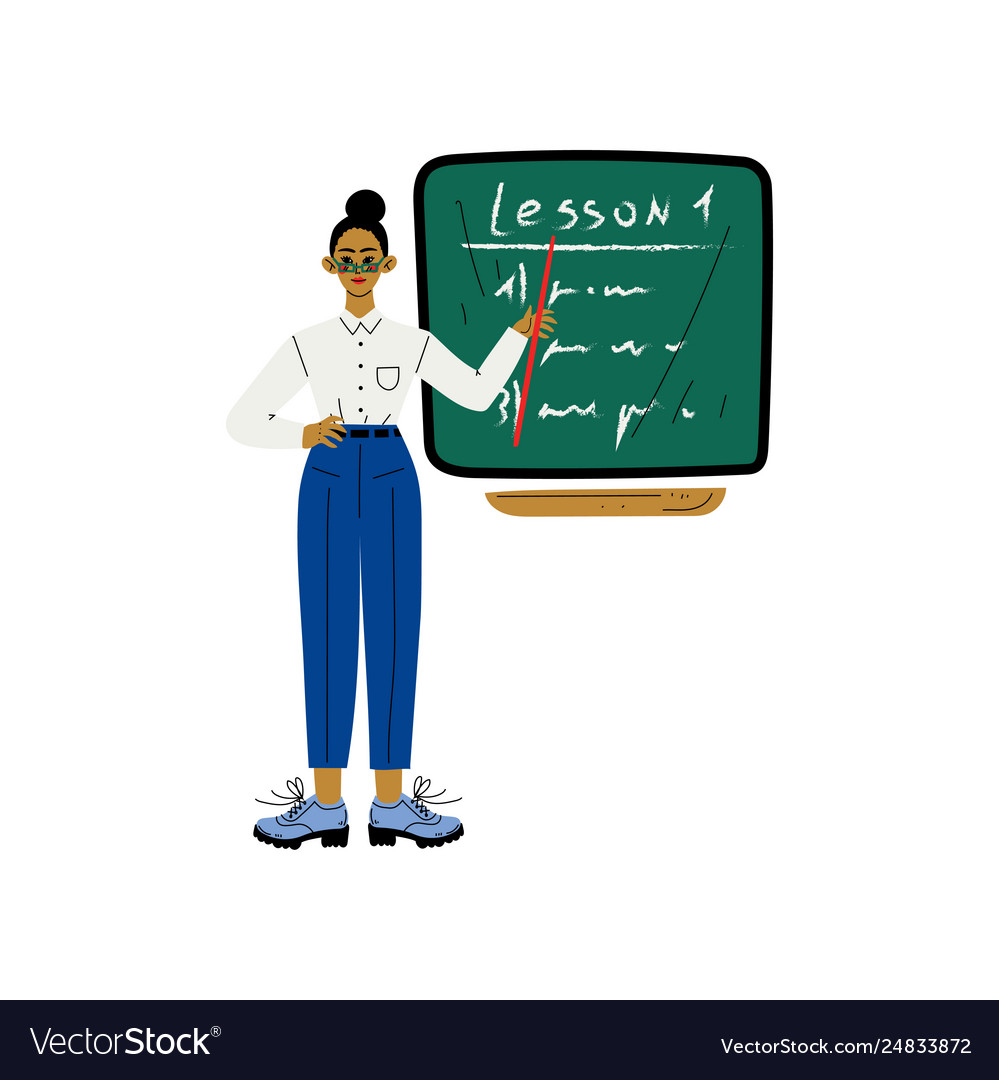 Female teacher character standing in front