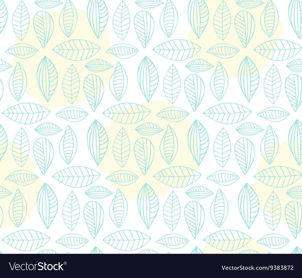 Hand drawn seamless pattern with leaf