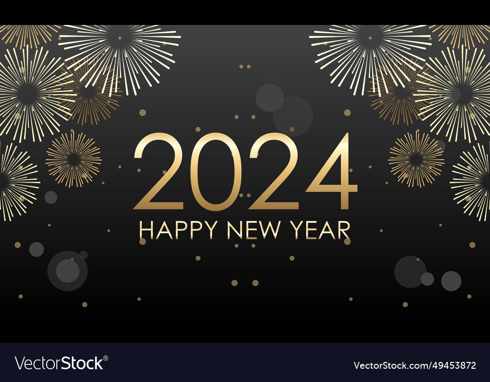 Happy New Year 2024 Celebration Evening Royalty Free Vector