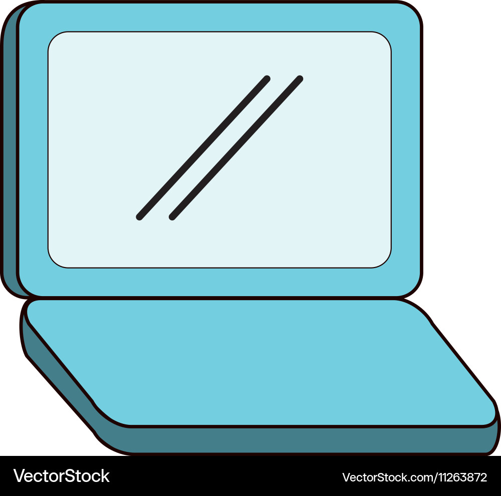 Laptop computer portable device isolated icon Vector Image
