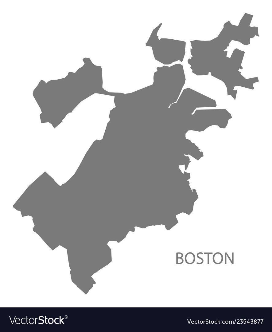 Boston Massachusetts City Map Usa Labelled Black Vector, 58% OFF