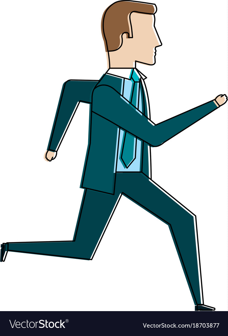 Businessman running avatar character Royalty Free Vector