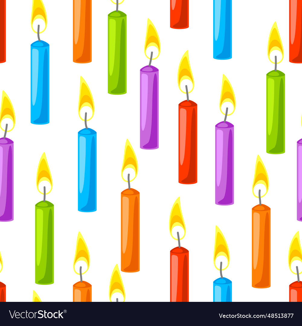 Color candles pattern happy birthday and party