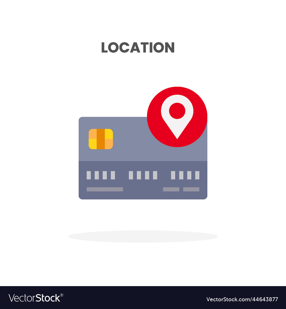 Credit card location flat icon