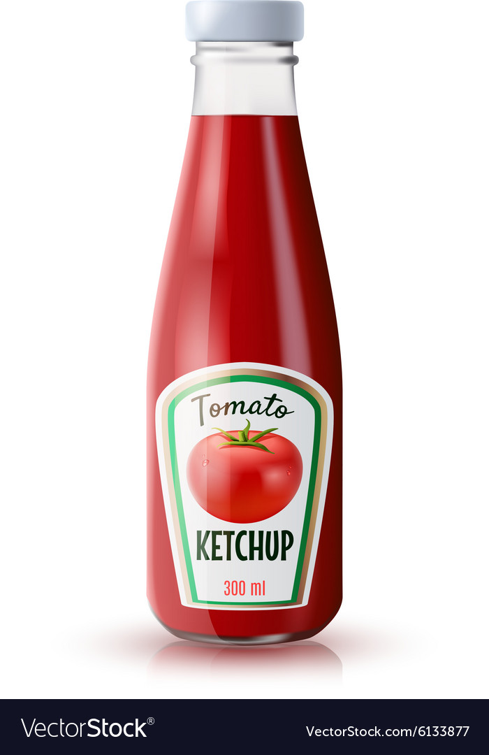 Ketchup realistic bottle Royalty Free Vector Image