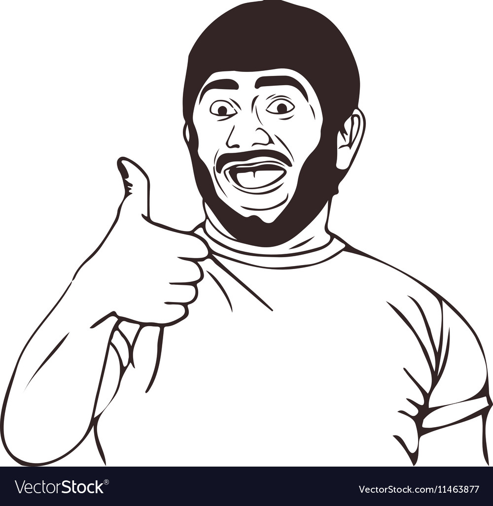 Lol Happy Guy Meme Face For Any Design Royalty Free Vector