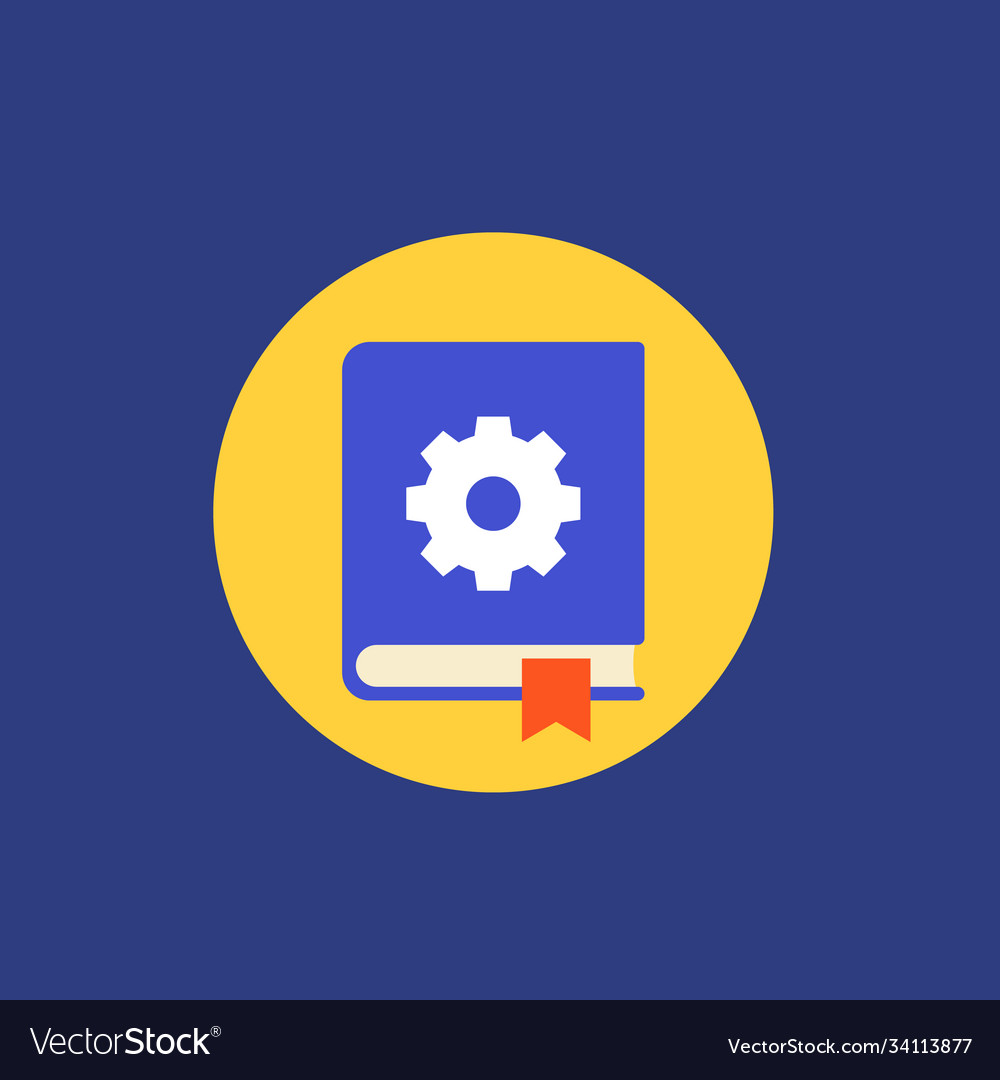 Manual instruction icon flat Royalty Free Vector Image