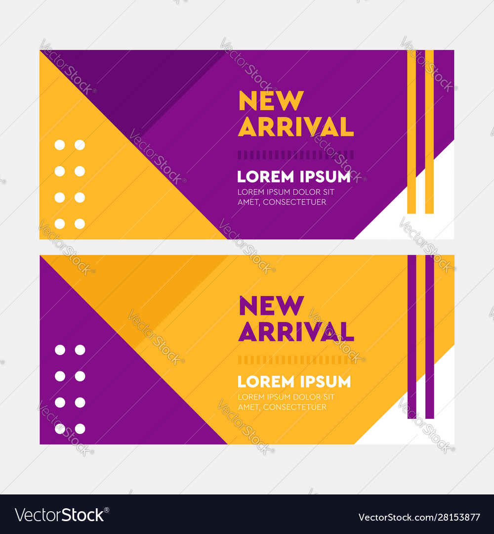 Purple banner design yellow poster gift card Vector Image