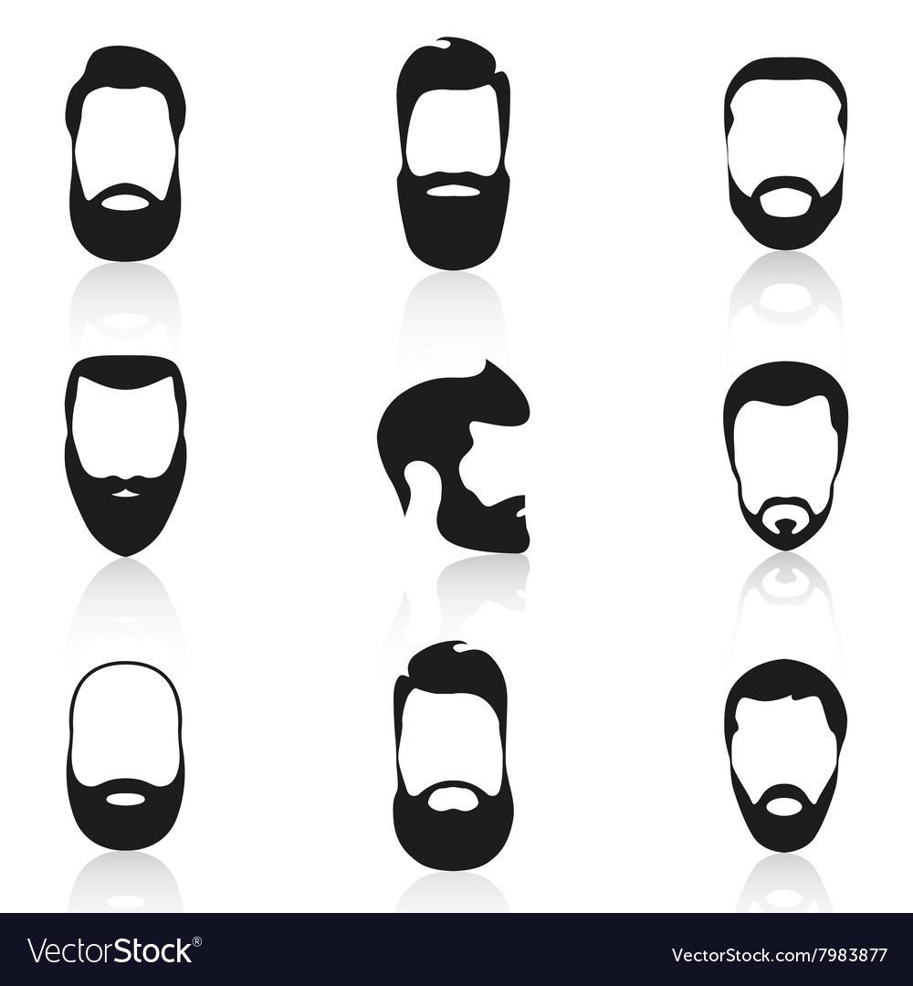 Set Of Vintage Bearded Men Royalty Free Vector Image
