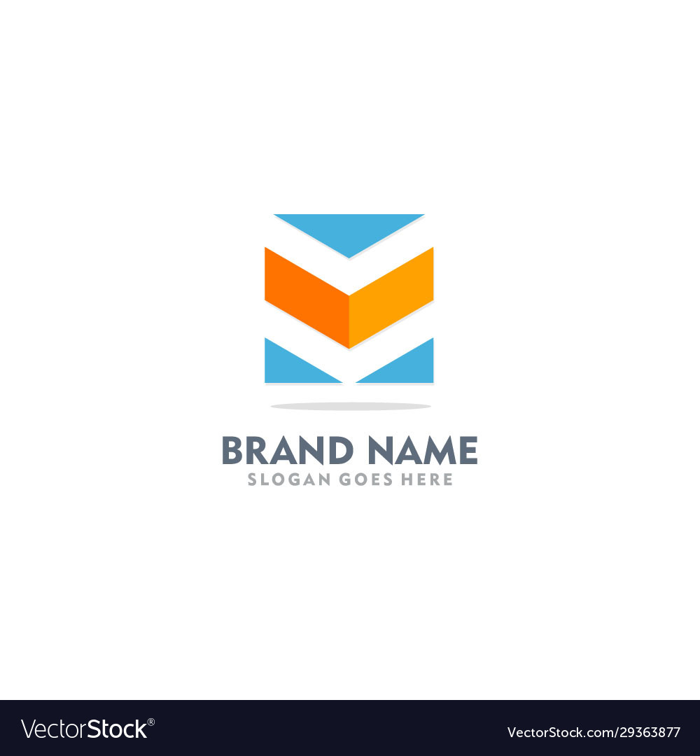 Square shape line business company logo Royalty Free Vector