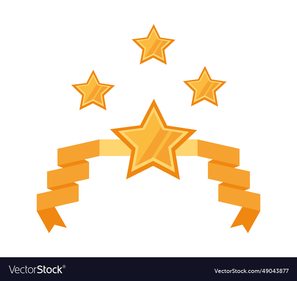 Stars and golden ribbon Royalty Free Vector Image