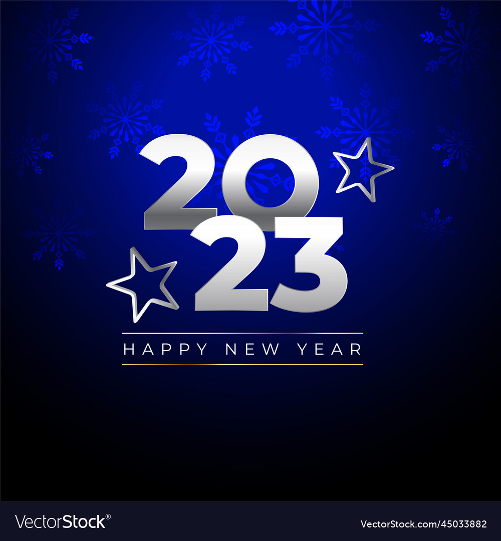 2023 new year holiday poster in winter snowflake