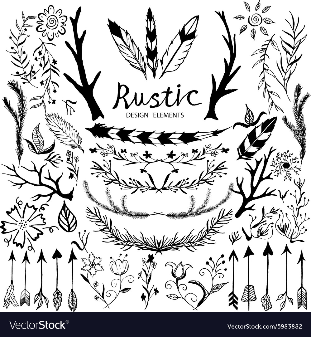 Design elements in rustic style