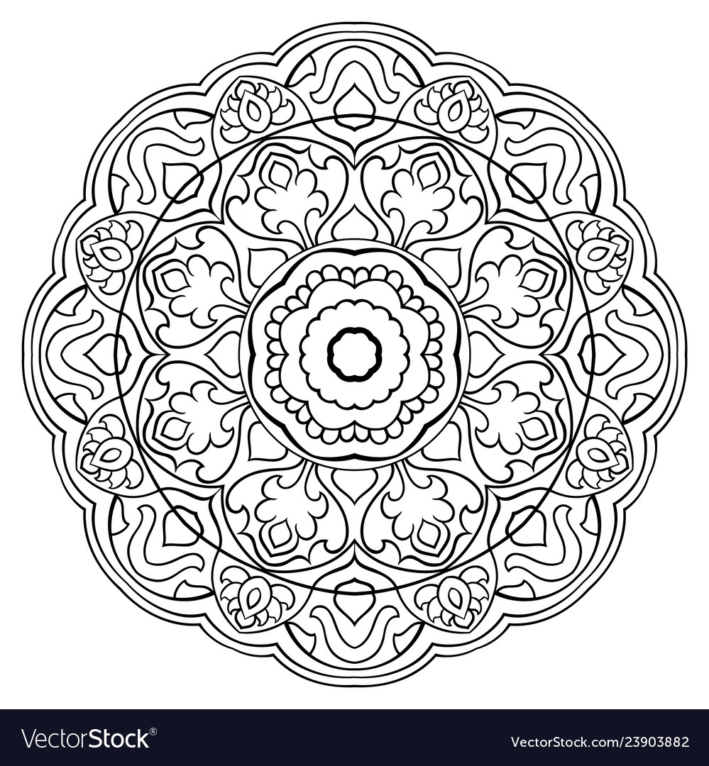 Oriental simple mandala Royalty Free Vector Image